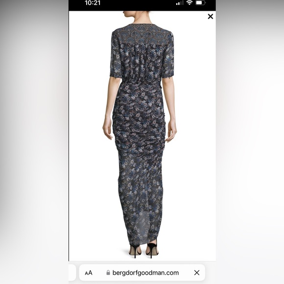 Veronica Beard Mariposa Floral midi dress, black. Size 4 - Picture 2 of 12